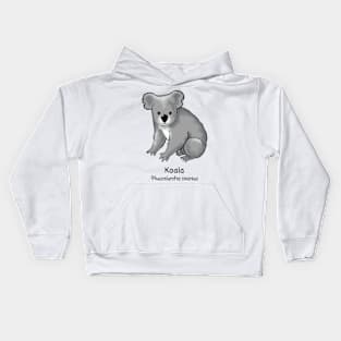 Endangered animals of Australia – Koala (Phascolarctos cinereus) Kids Hoodie